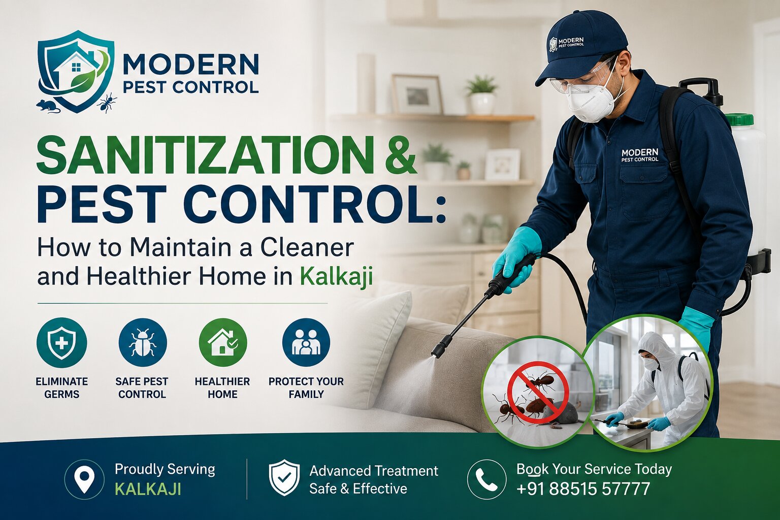 Sanitization and Pest Control: How to Maintain a Cleaner and Healthier Home in Kalkaji