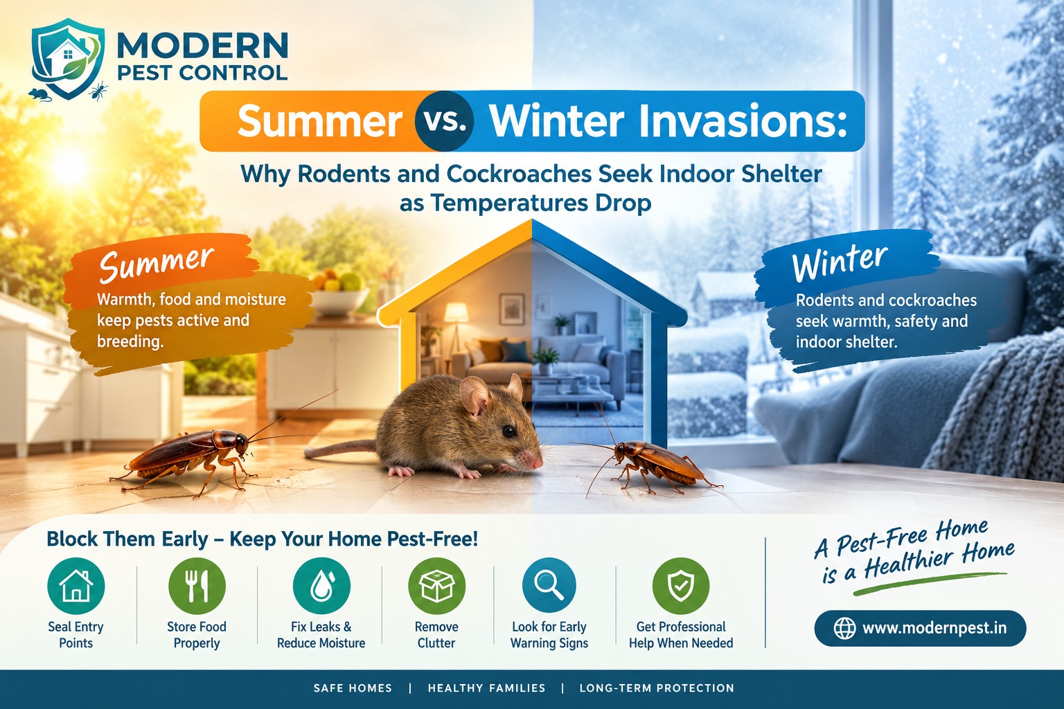 Summer vs. Winter Invasions: Why Rodents and Cockroaches Seek Indoor Shelter as Temperatures Drop