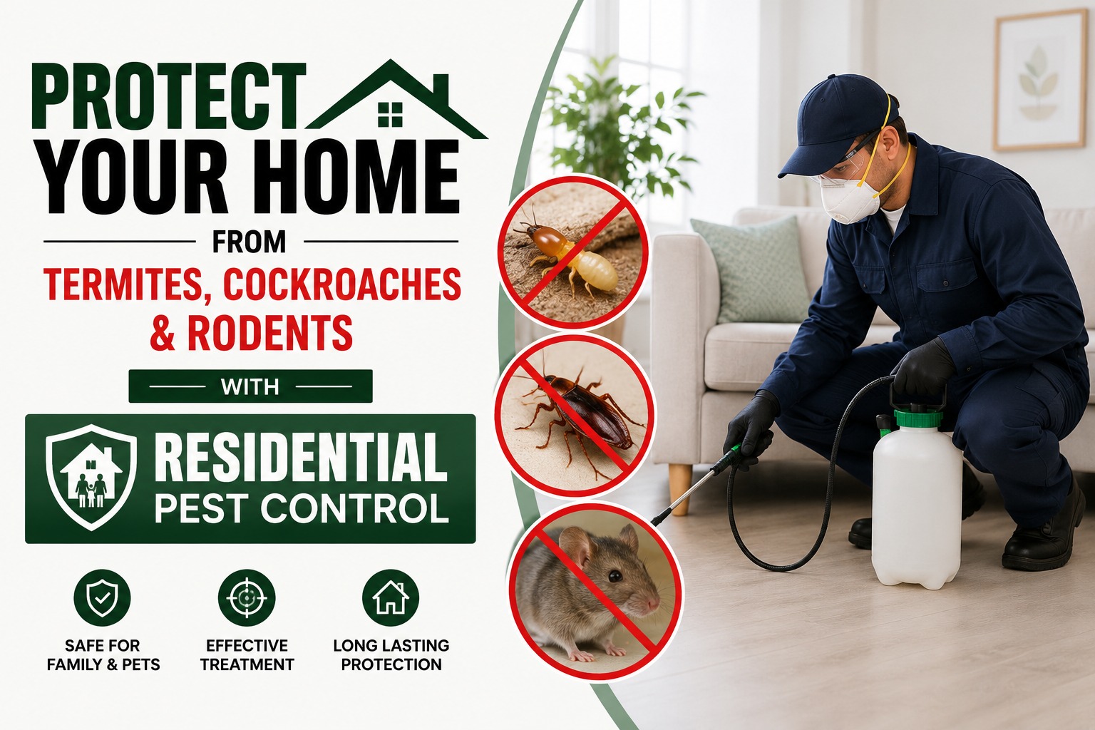 Protect Your Home from Termites, Cockroaches & Rodents with Residential Pest Control