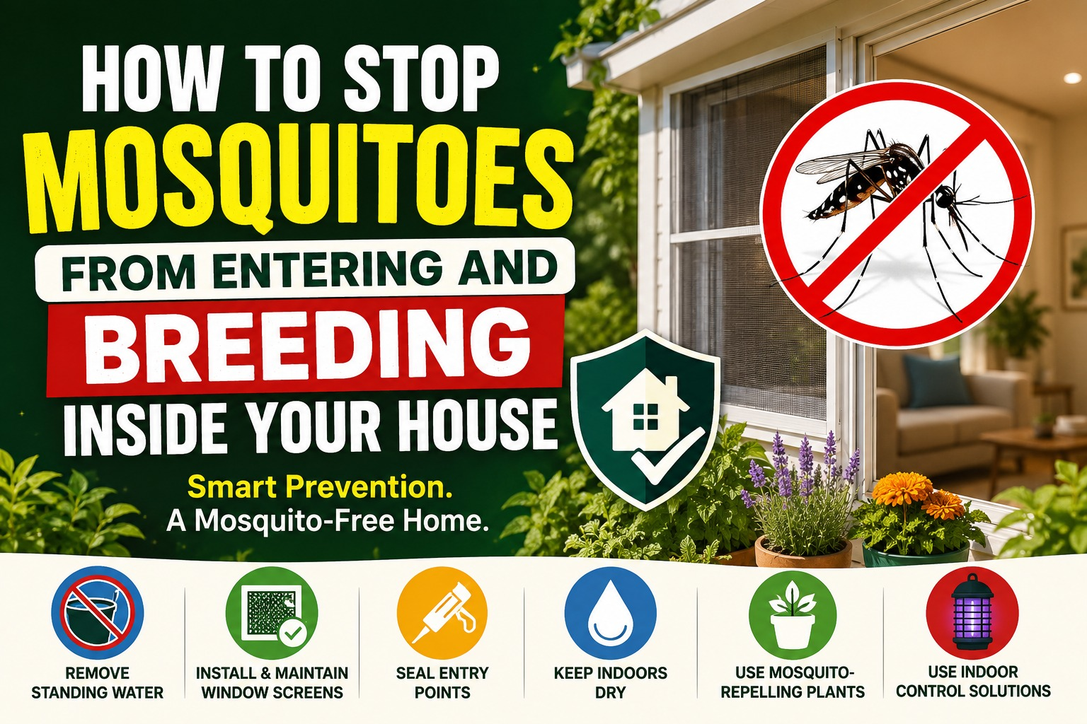 How to Stop Mosquitoes from Entering & Breeding at Home